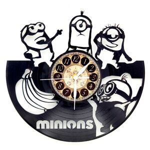 MINIONS vinyl record clock